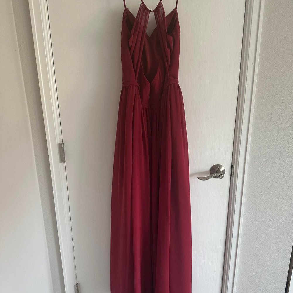Azazie Cora Dress in Burgundy - Picture 4 of 5